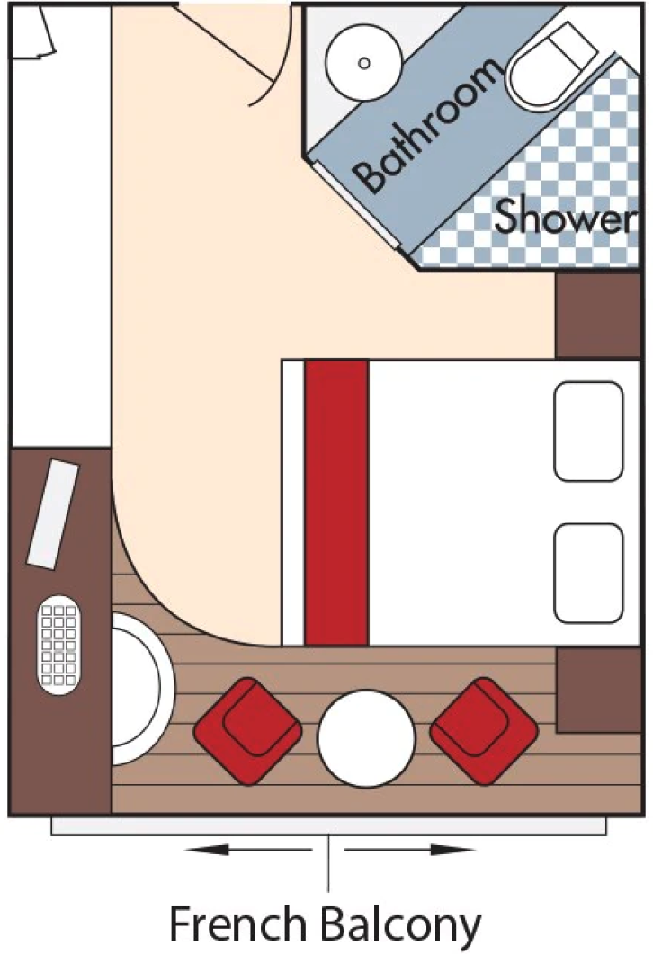 Category C Stateroom floor Plan