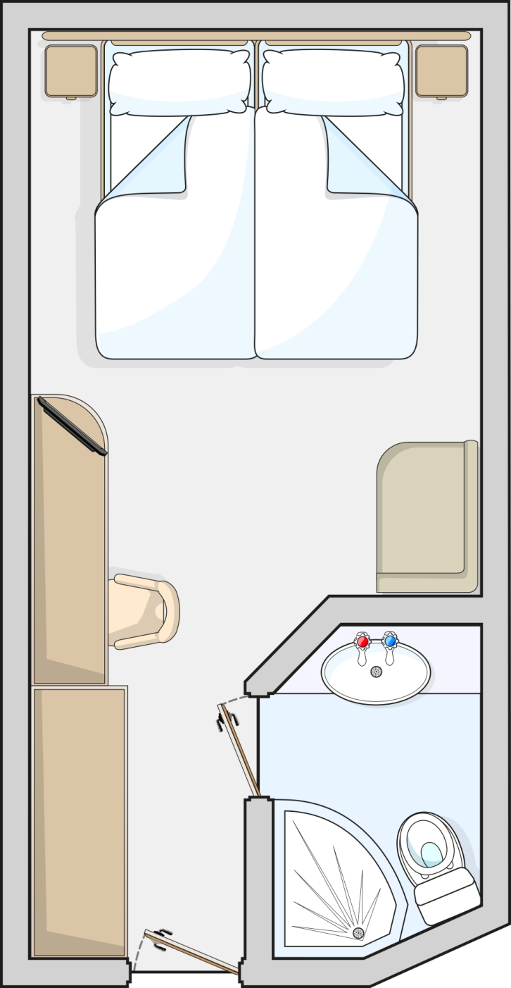 Single Inside Cabin floor Plan