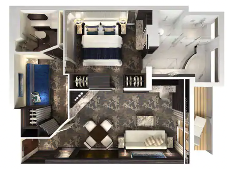 The Haven 2-Bedroom Family Villa with Balcony floor Plan