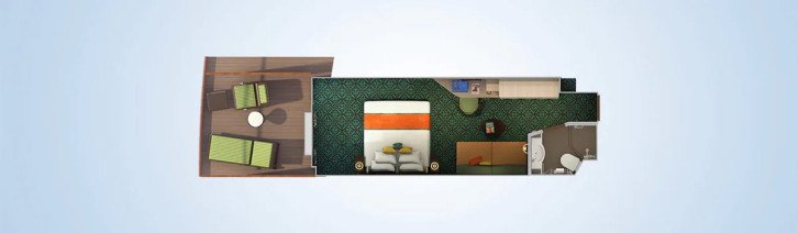 Havana Aft-View Extended Balcony floor Plan