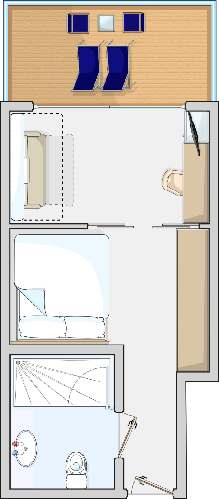 Family Balcony Cabin floor Plan