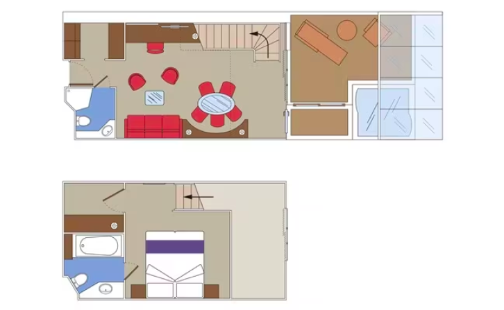 MSC Yacht Club Duplex Suite with Whirlpool floor Plan