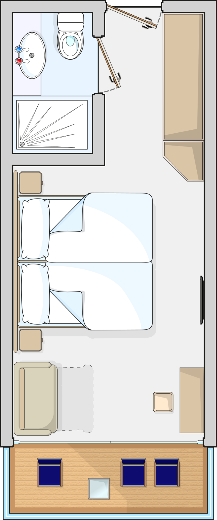 Balcony Cabin floor Plan