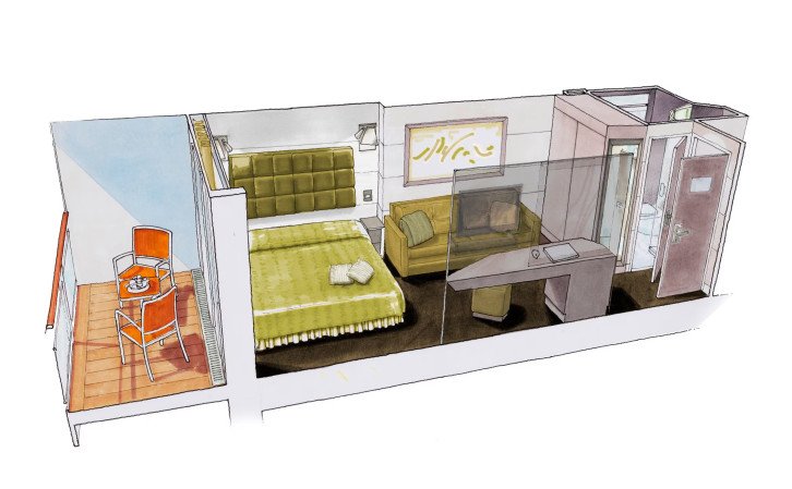 Deluxe Balcony Aurea floor plan on MSC Bellissima
