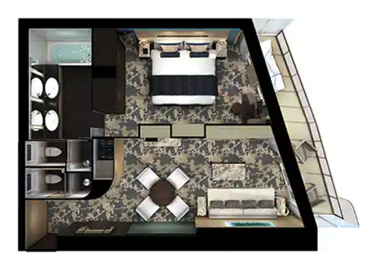 The Haven Aft-Facing Penthouse with Balcony floor Plan