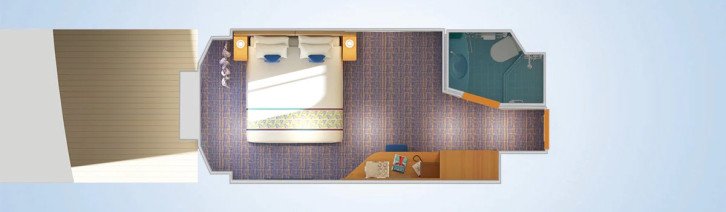 Studio Ocean View Balcony floor Plan