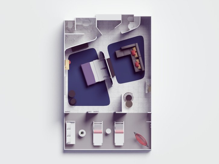 Studio Balcony floor Plan