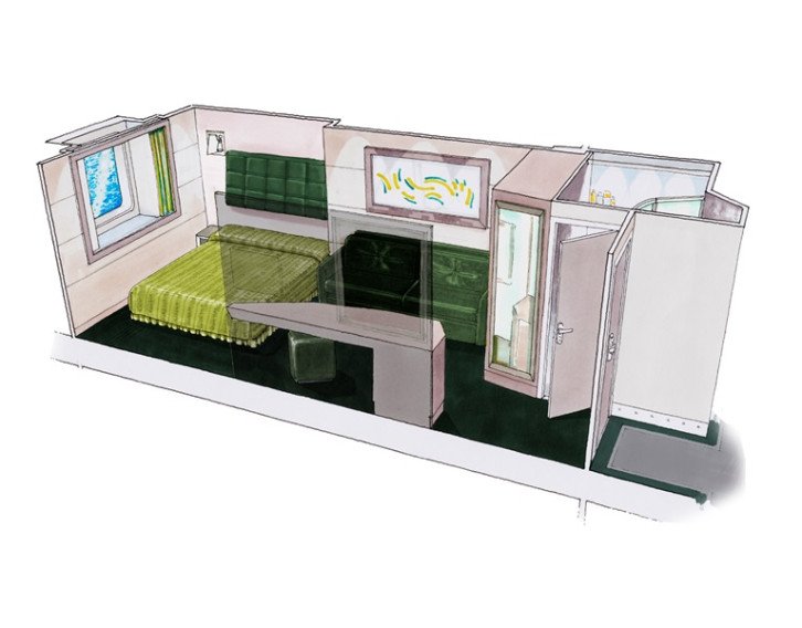 Panoramic Ocean View Stateroom floor Plan