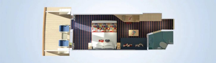 Family Harbor Aft-View Extended Balcony floor Plan