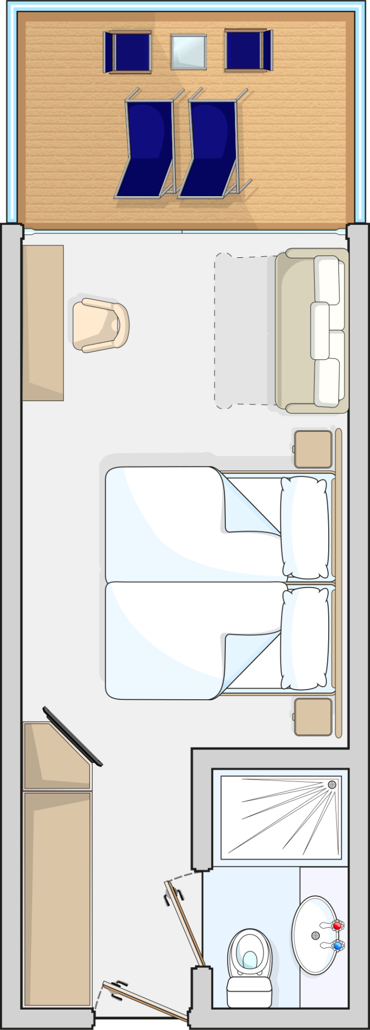 Deluxe Balcony Cabin floor Plan