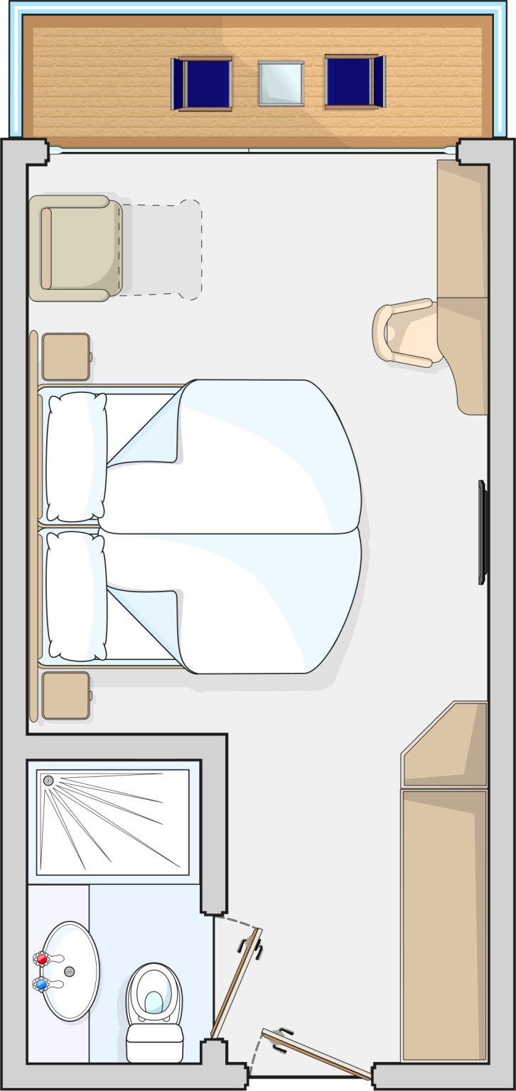Balcony Cabin floor Plan