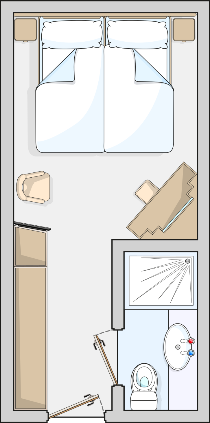 Single Inside Cabin floor Plan
