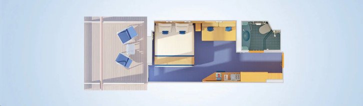 Aft-View Extended Balcony floor Plan