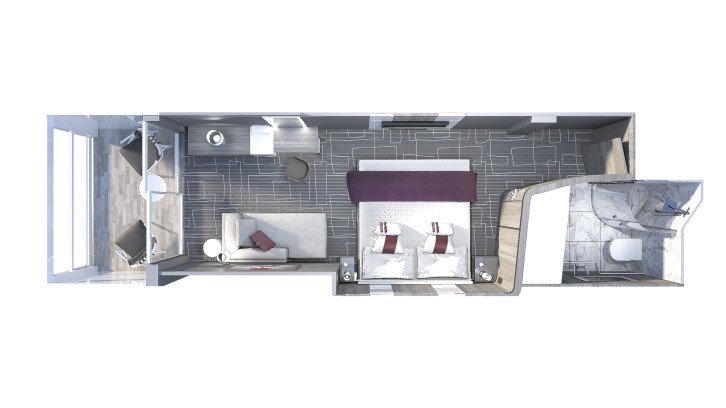 Prime Ocean View Stateroom floor Plan