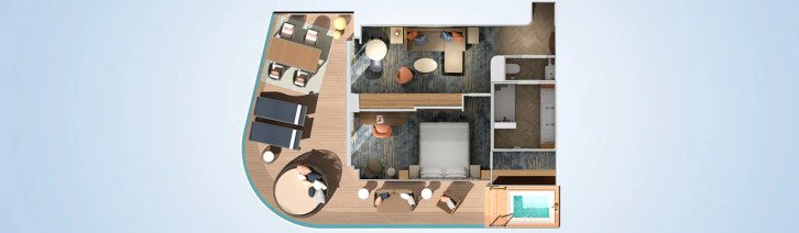Carnival Excel Aft Suite floor Plan