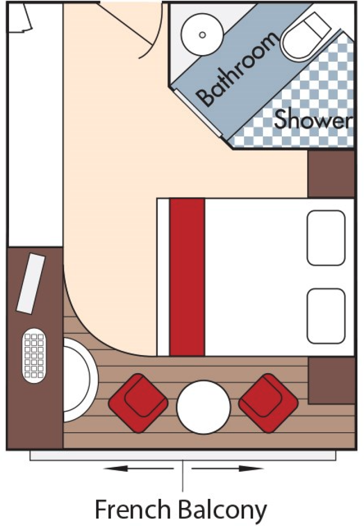 Category CA Stateroom floor Plan