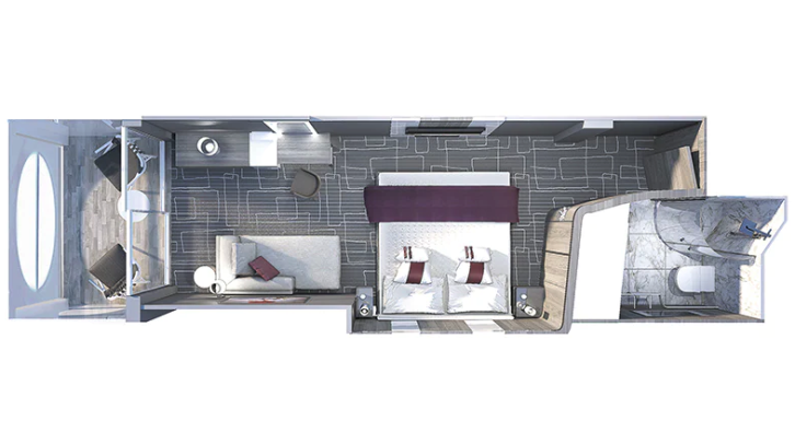 Deluxe Porthole View with Veranda floor Plan