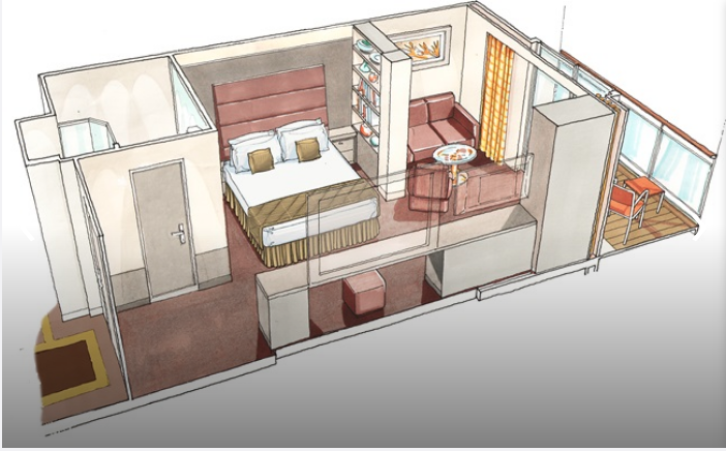 MSC Yacht Club Deluxe Suite floor Plan