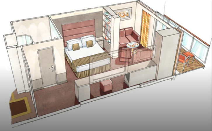 MSC Yacht Club Deluxe Grand Suite floor Plan