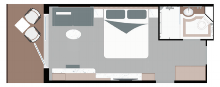 Balcony Stateroom Category B floor Plan