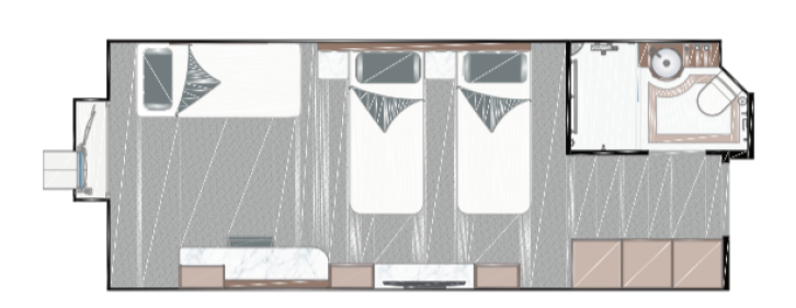 Aurora Stateroom Triple Share floor Plan