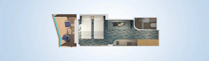 Forward-View Extended Balcony floor Plan