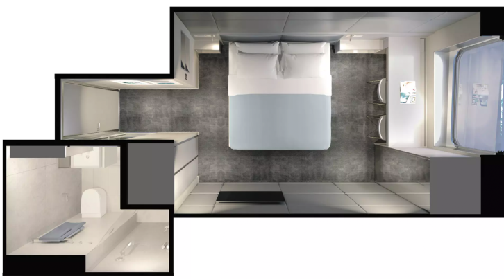 Oceanview Stateroom floor Plan