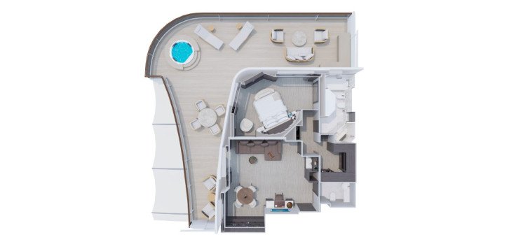 MSC Yacht Club Interior Suite floor Plan