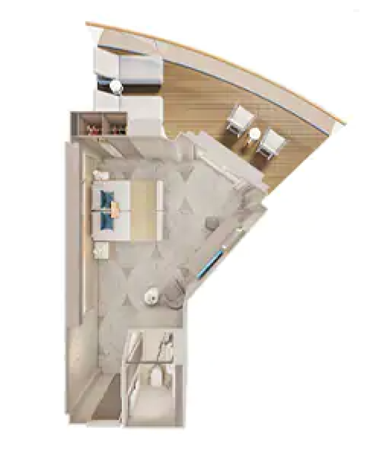 Aft-Facing Suite with Large Balcony floor Plan