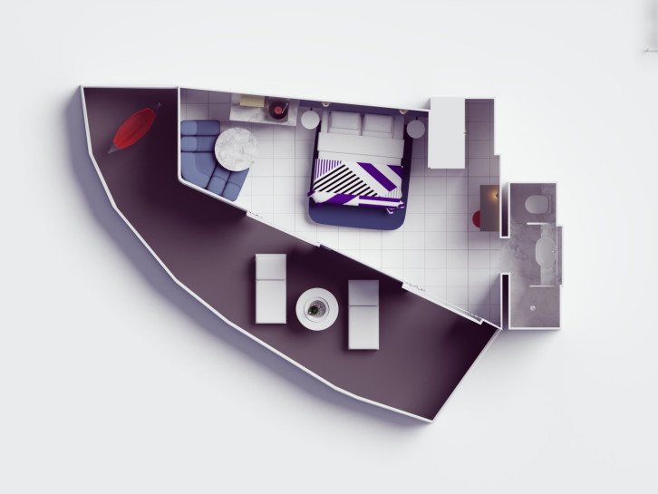 Cheeky Corner Suite, Pretty Big Terrace floor Plan