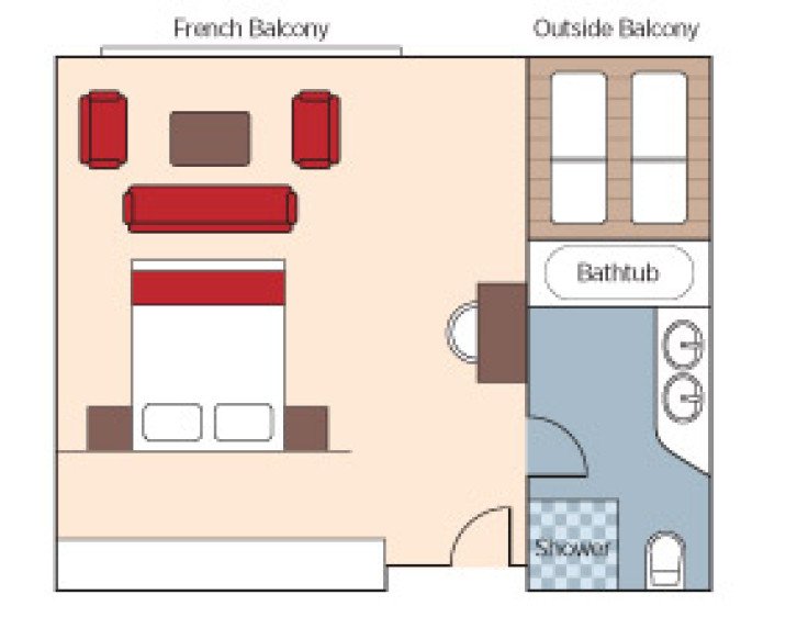 Spacious Infinite Ocean View Balcony floor Plan