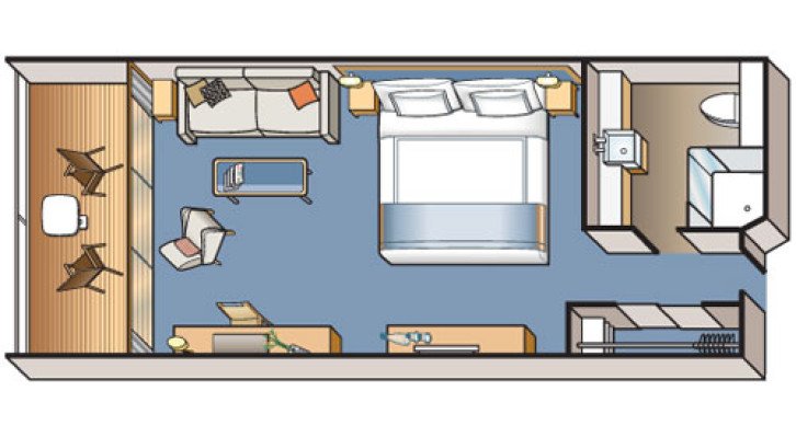 Veranda Deluxe Stateroom floor Plan