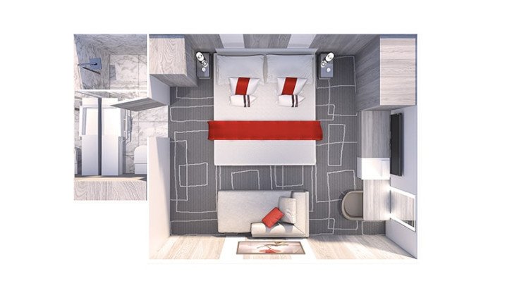 Edge Stateroom with Infinite Veranda floor Plan