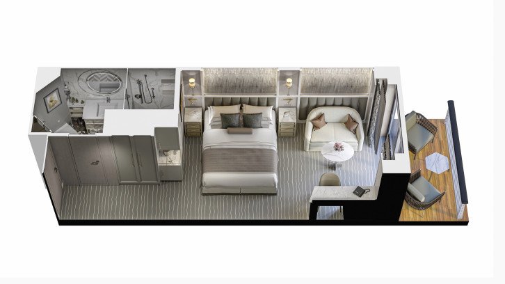 Concierge Level Veranda Stateroom floor Plan