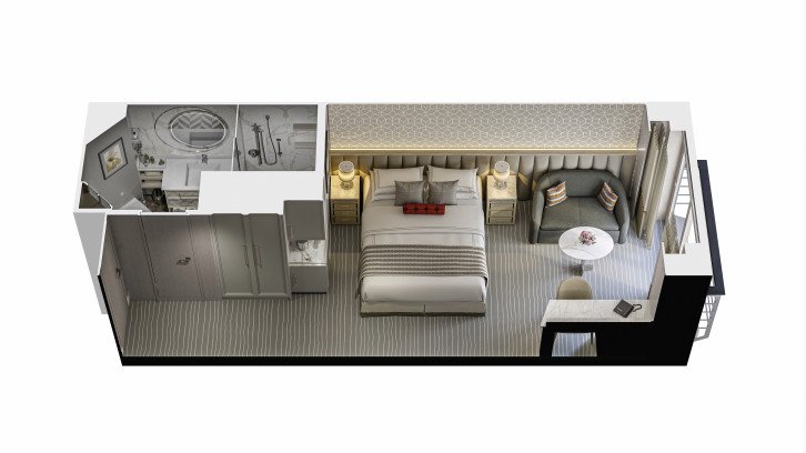 French Veranda Stateroom floor Plan