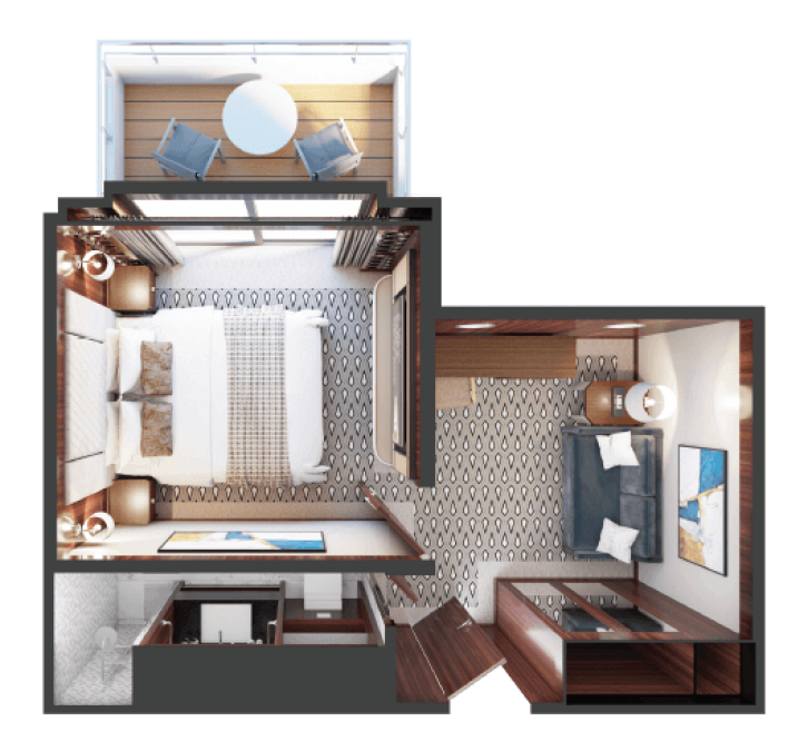 Veranda Deluxe Stateroom floor Plan