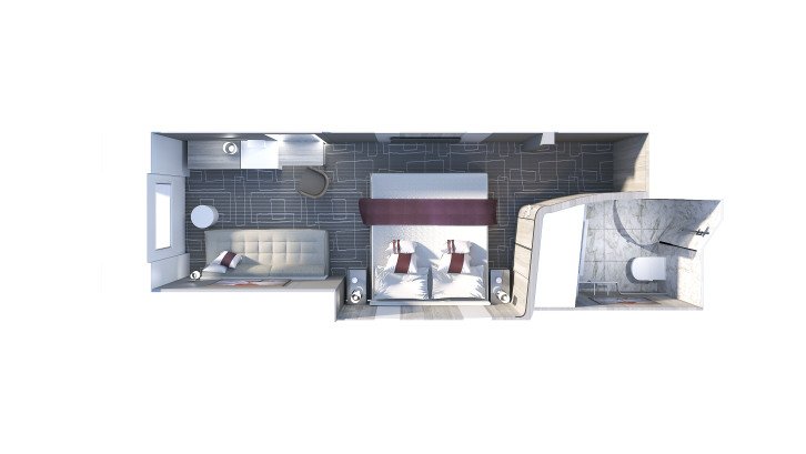 Prime Ocean View Stateroom floor Plan