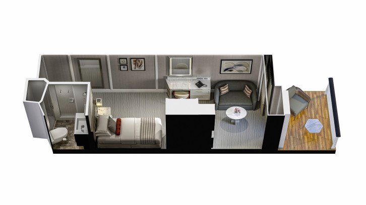 Concierge Level Solo Veranda Stateroom floor Plan