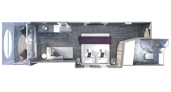 Deluxe Porthole View with Veranda floor Plan