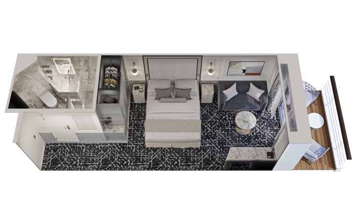 Concierge Level Veranda Stateroom floor Plan