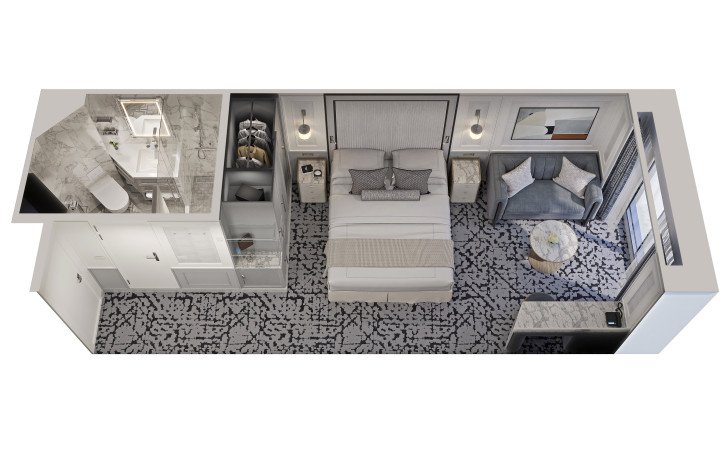 Deluxe Ocean View Staterooms floor Plan