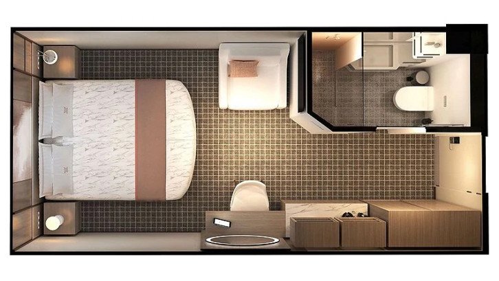 Veranda Stateroom (and Partial View Veranda Stateroom) floor Plan