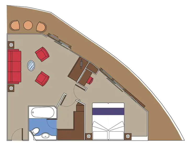MSC Yacht Club Executive and Family Suite with Balcony floor Plan