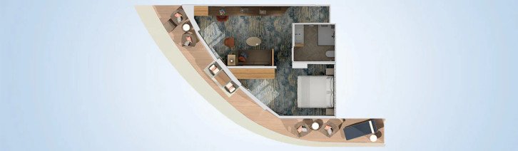 Carnival Excel Corner Suite (and Split Balcony) floor Plan