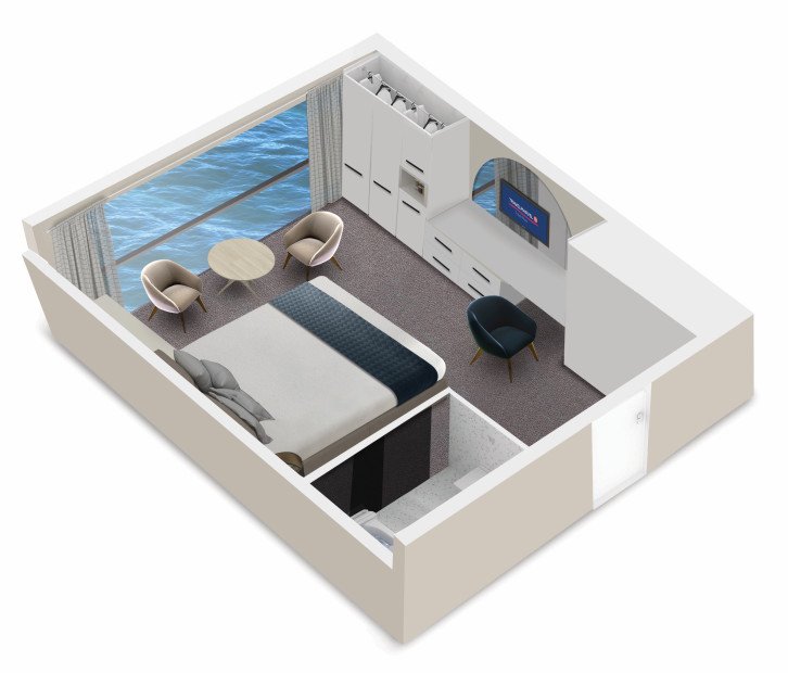 French-Style Balcony Stateroom floor Plan