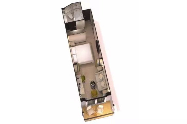 Superior Deluxe Balcony Cabin floor Plan