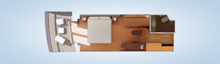 Aft-View Extended Balcony floor Plan