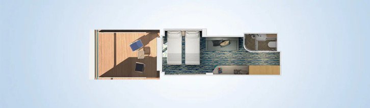 Aft-View Extended Balcony floor Plan