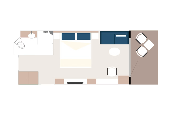 Balcony Stateroom Category C - Solo floor Plan