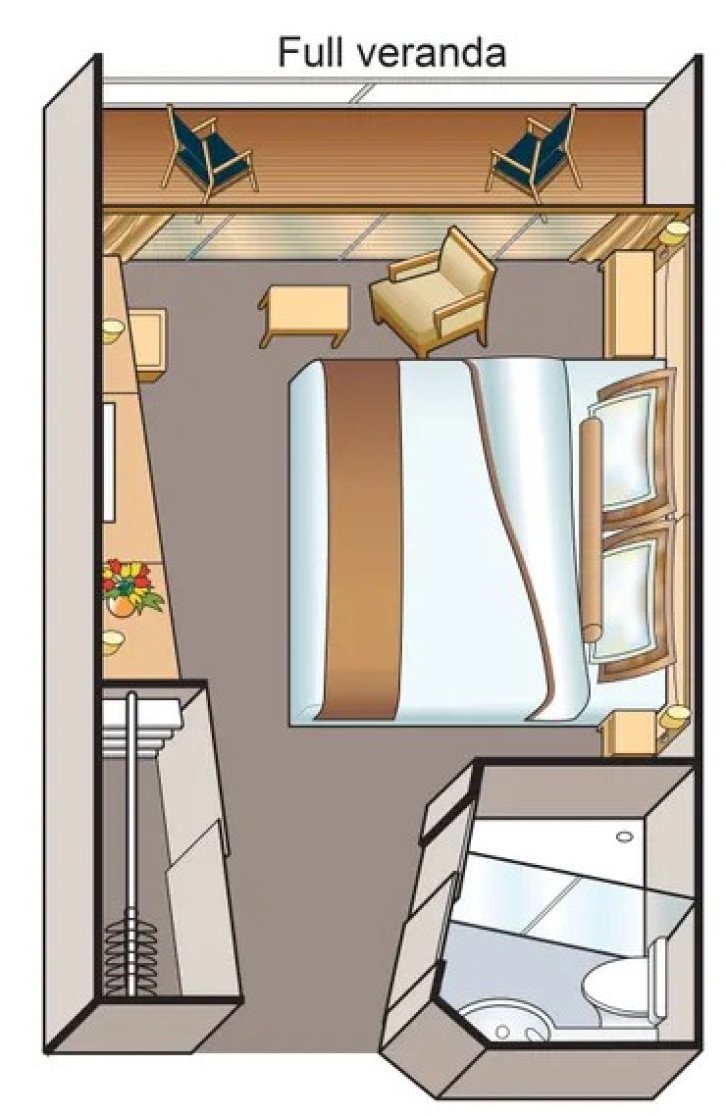 Veranda Stateroom (A, B) floor Plan